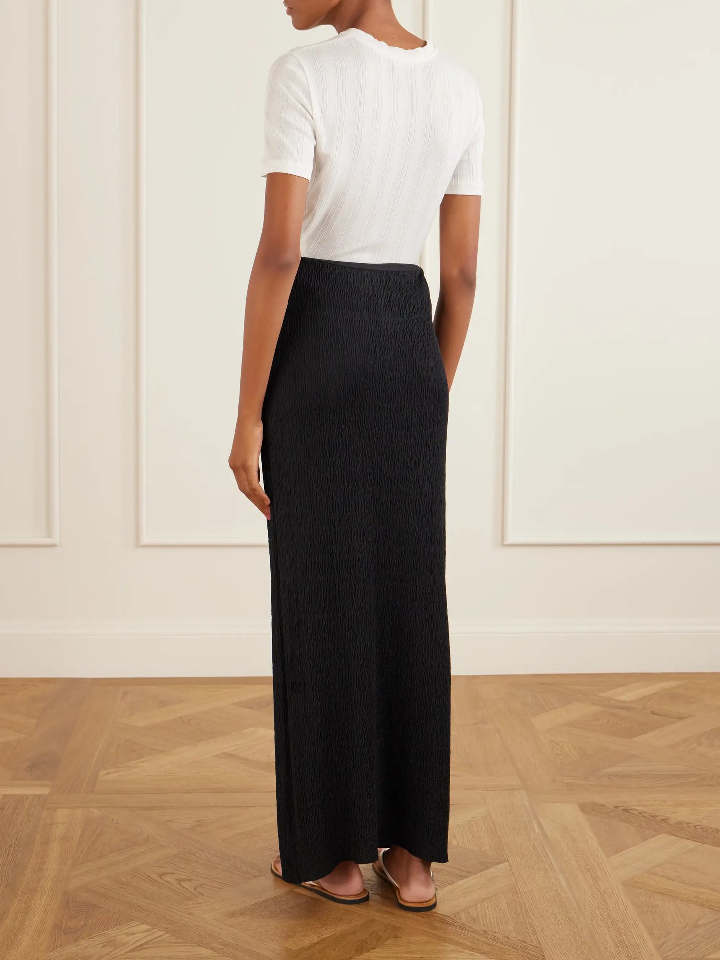 Oboe Silk Plissé Maxi Skirt