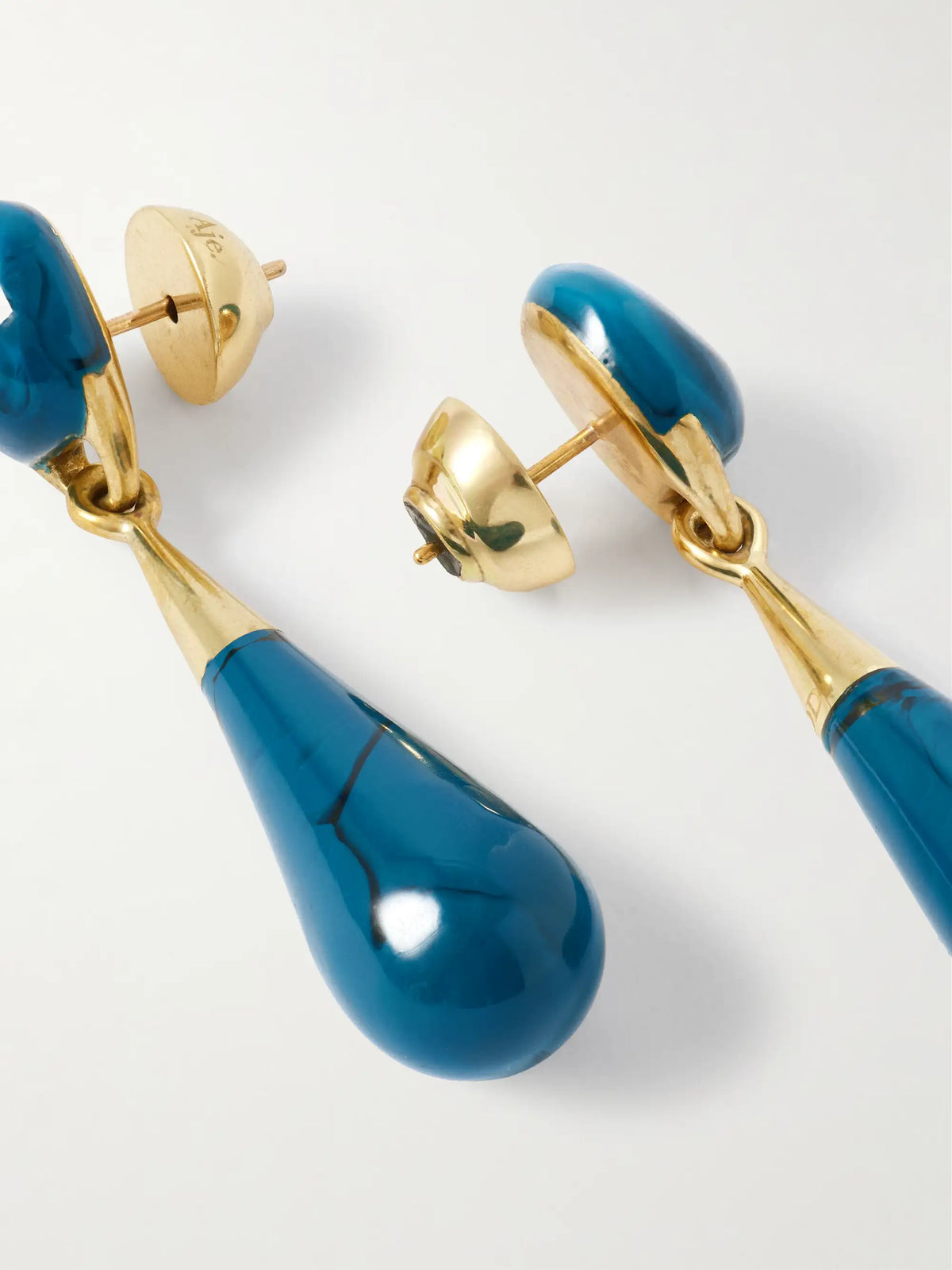Dew Drop Medium Gold-tone And Resin Earrings