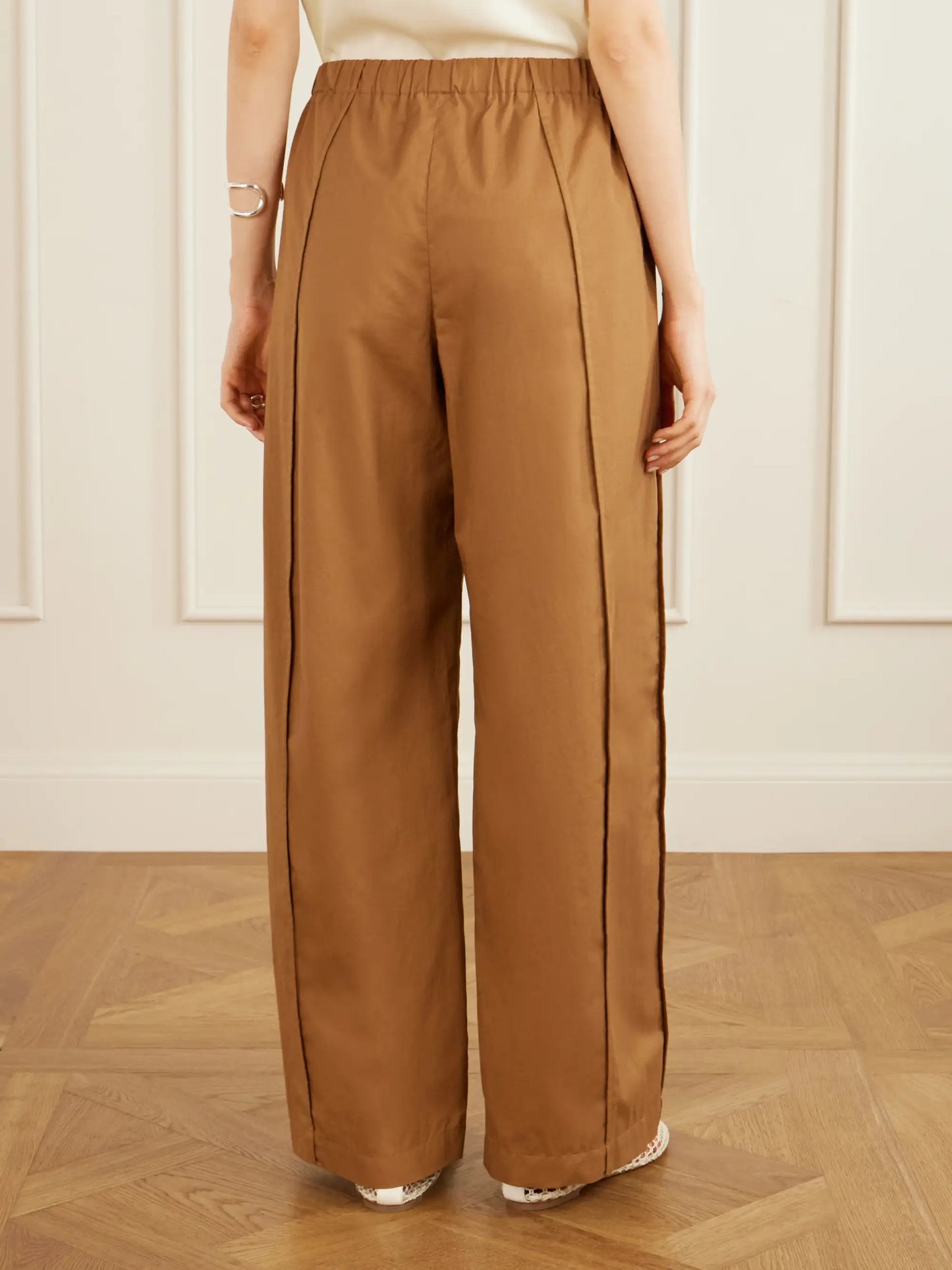 Cotton-poplin Wide-leg Pants