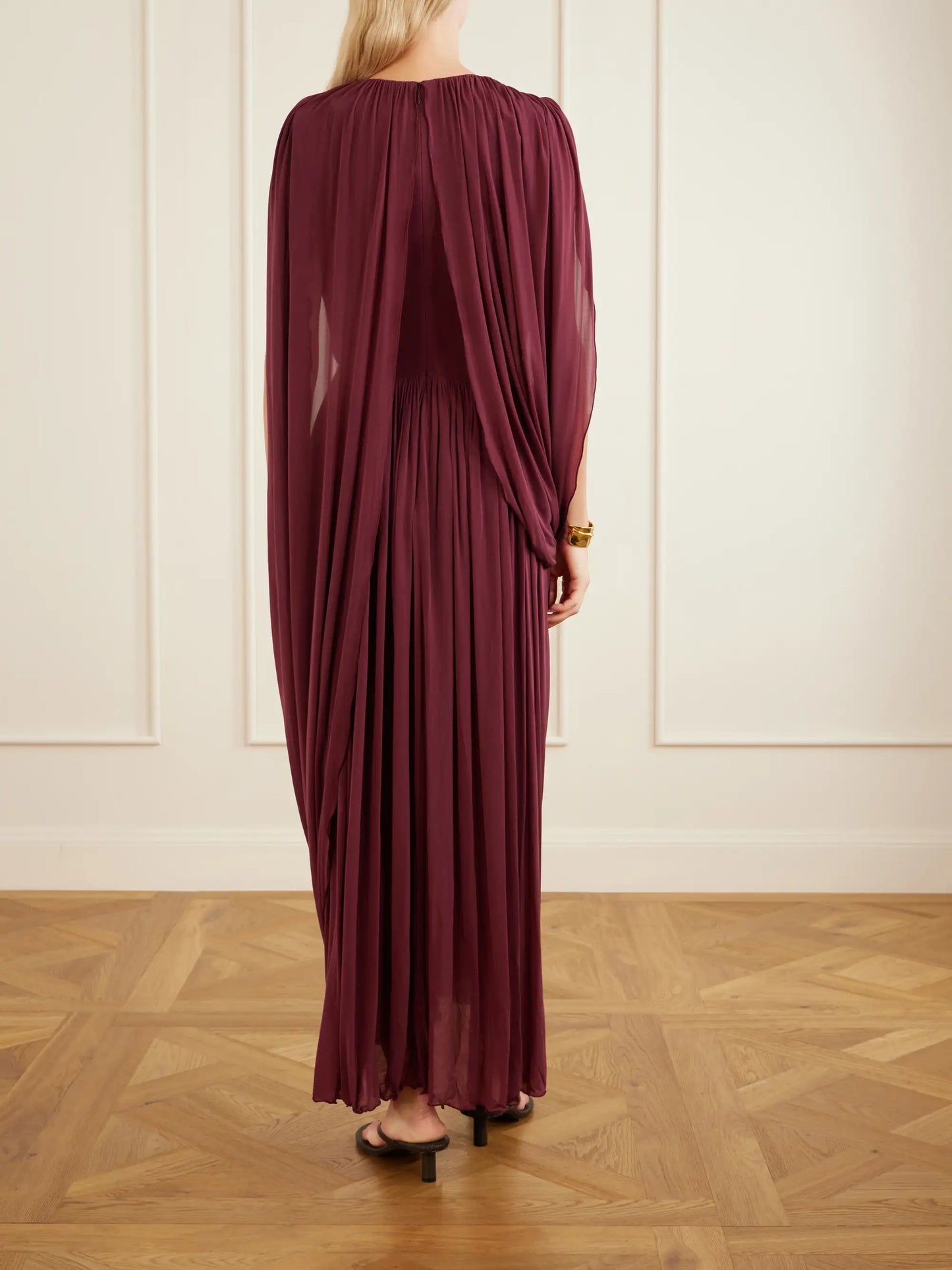 Kahlo Asymmetric Draped Crepe Dress