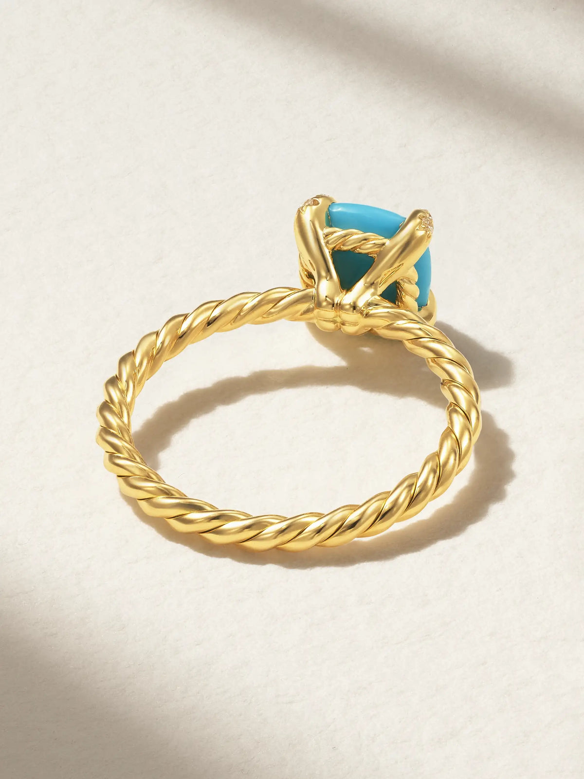 Châtelaine18-karat Gold, Turquoise And Diamond Ring