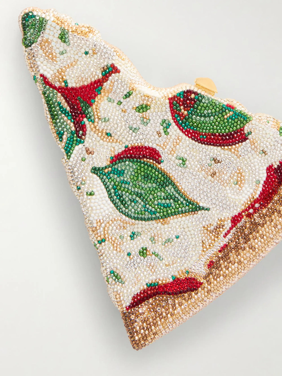 Pizza Crystal-embellished Gold-tone Clutch
