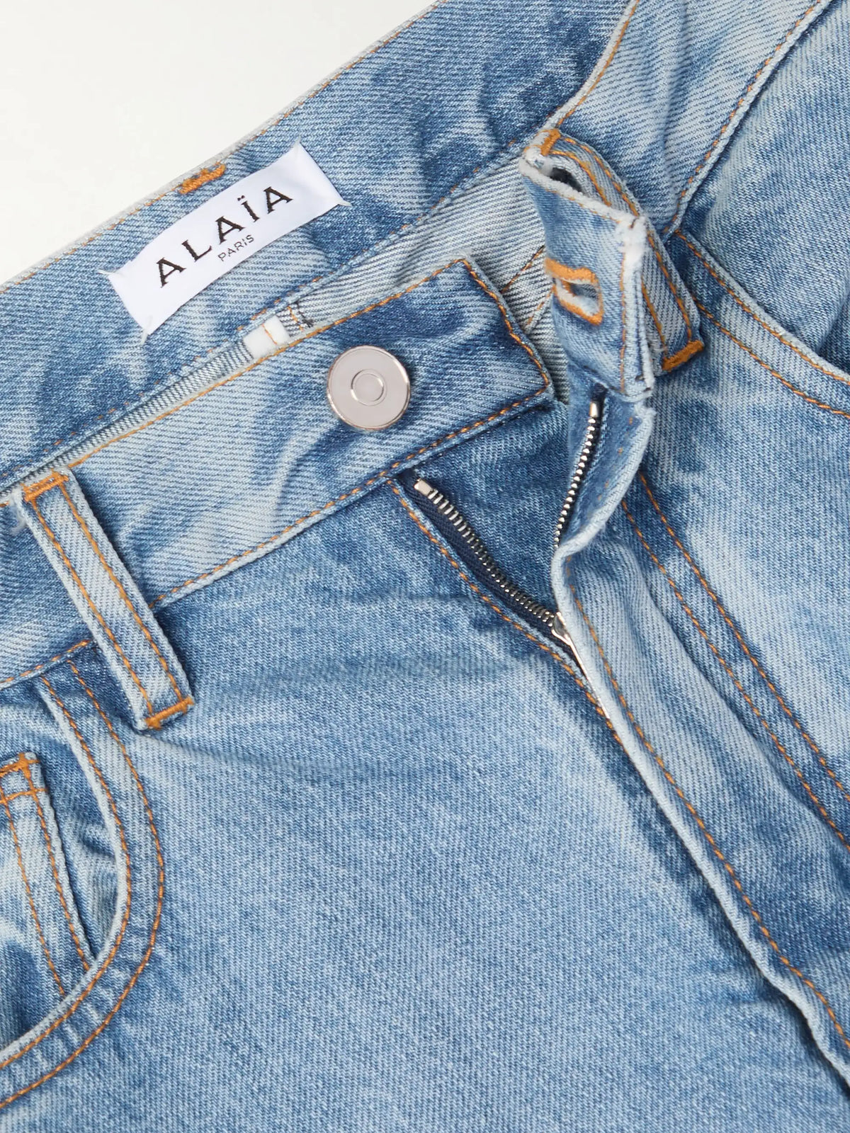 Round High-rise Barrel-leg Jeans