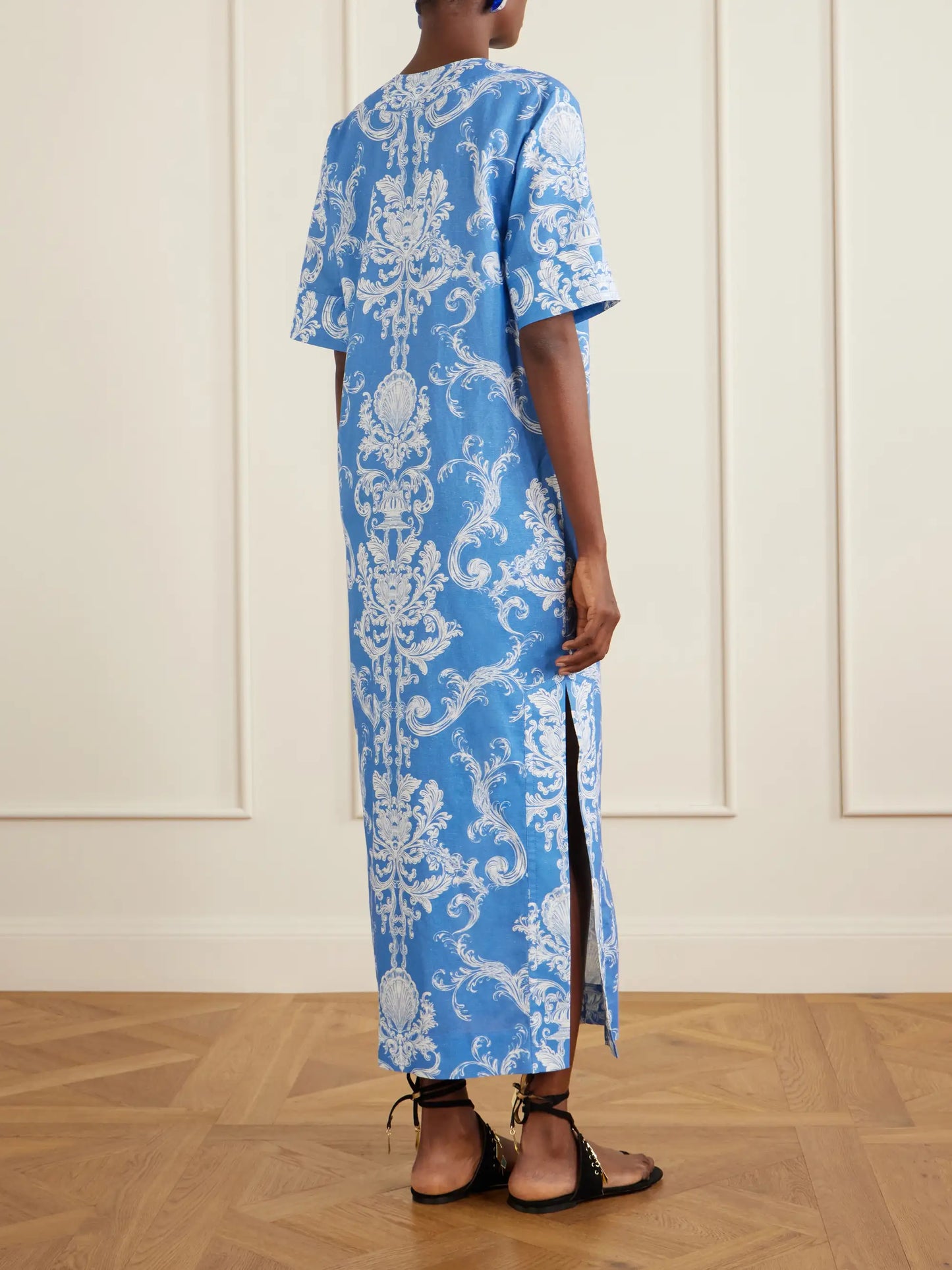 Calista Linen Printed Maxi Dress