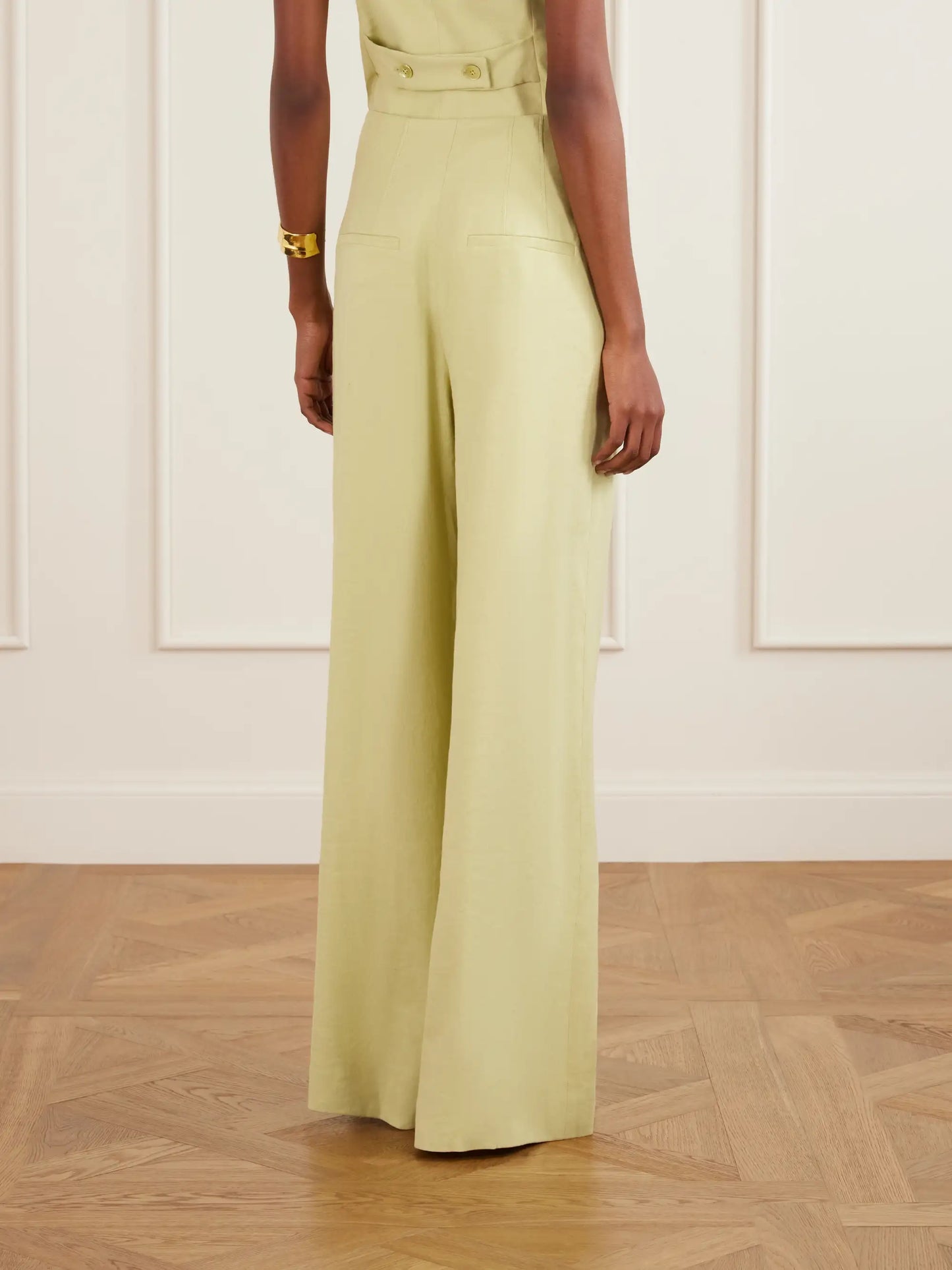Hoyt Linen-blend Twill Wide-leg Pants