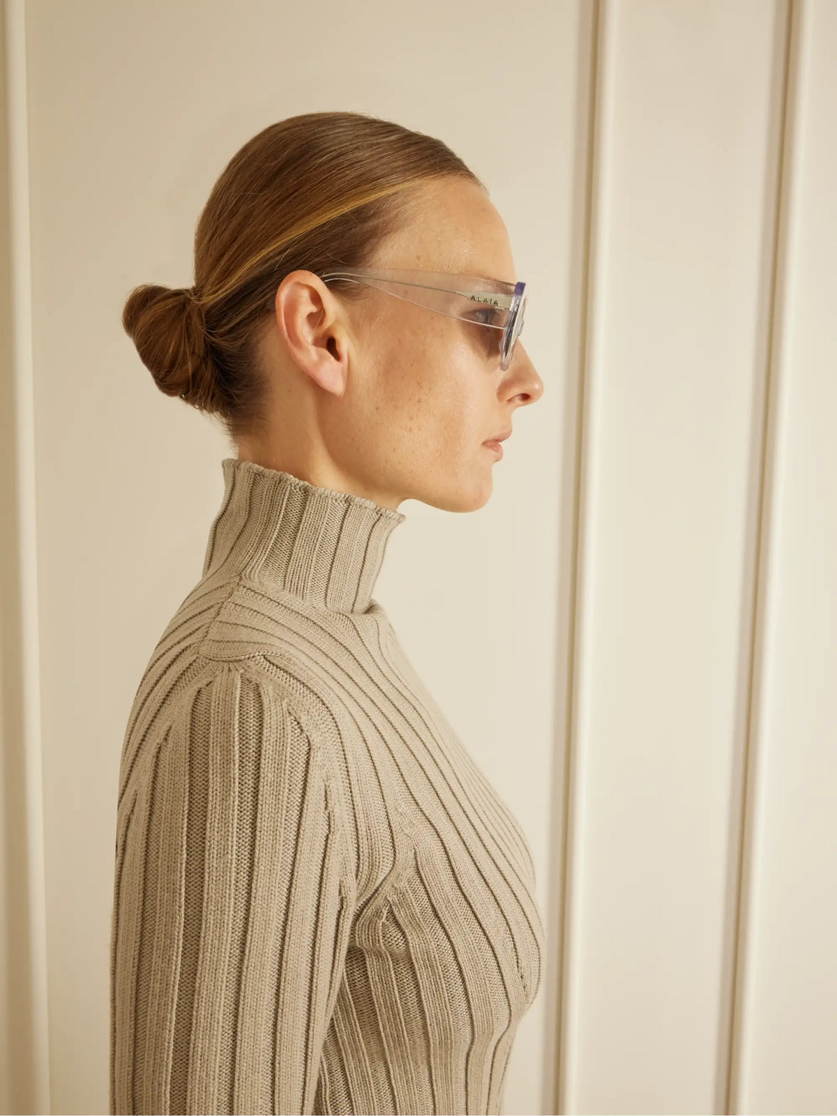 Lettering Round-frame Acetate Sunglasses
