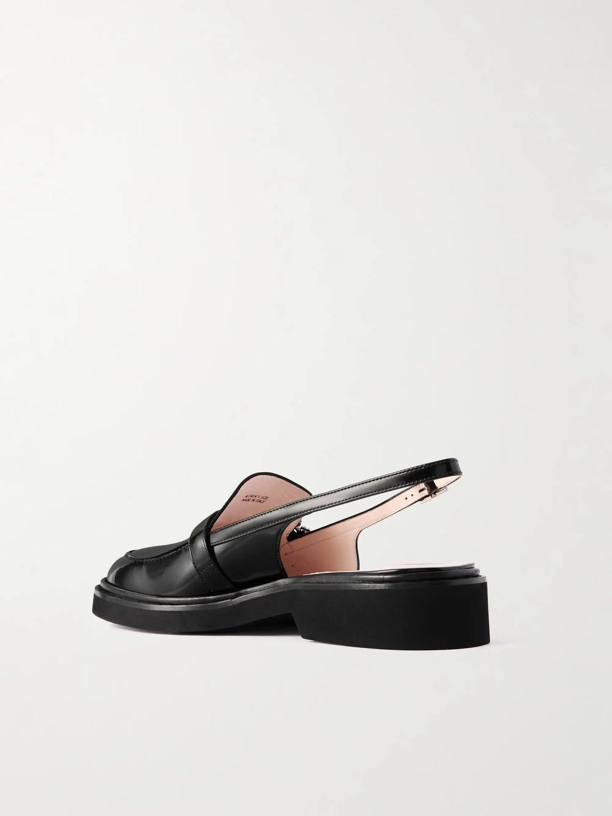 Viv Rangers Crystal-embellished Leather Slingback Loafers