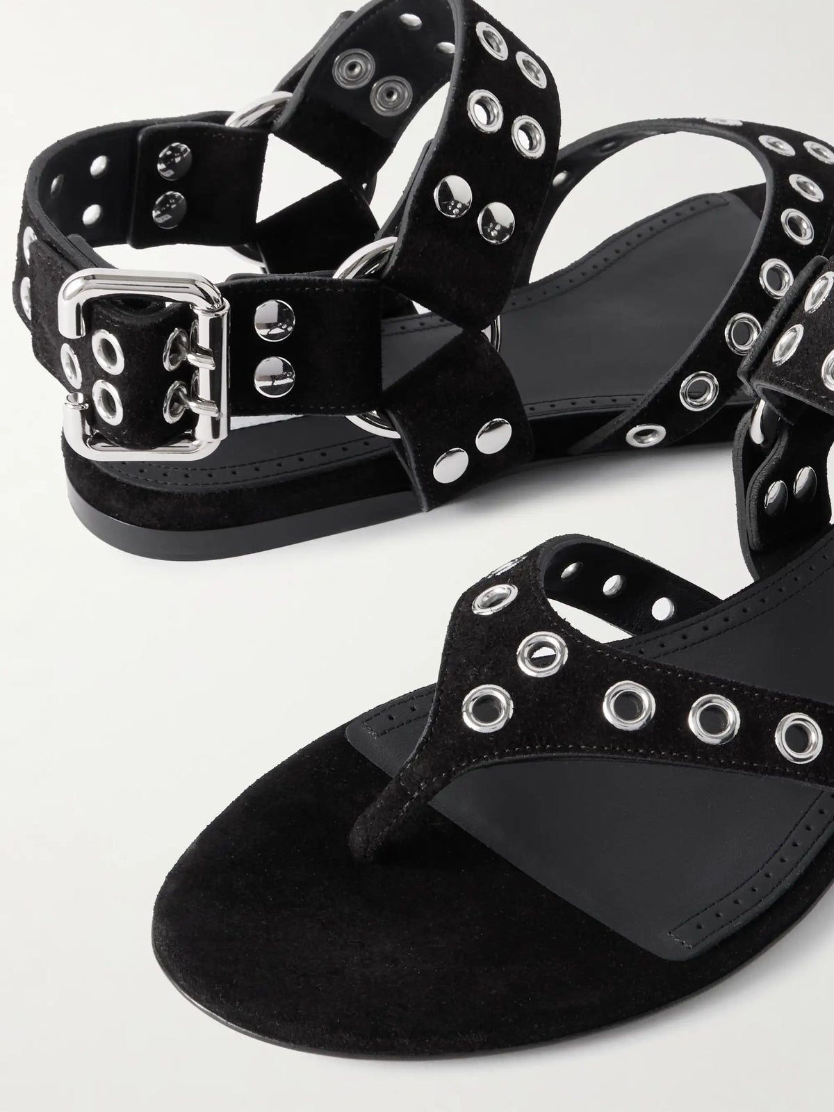 Embellished Suede Sandals