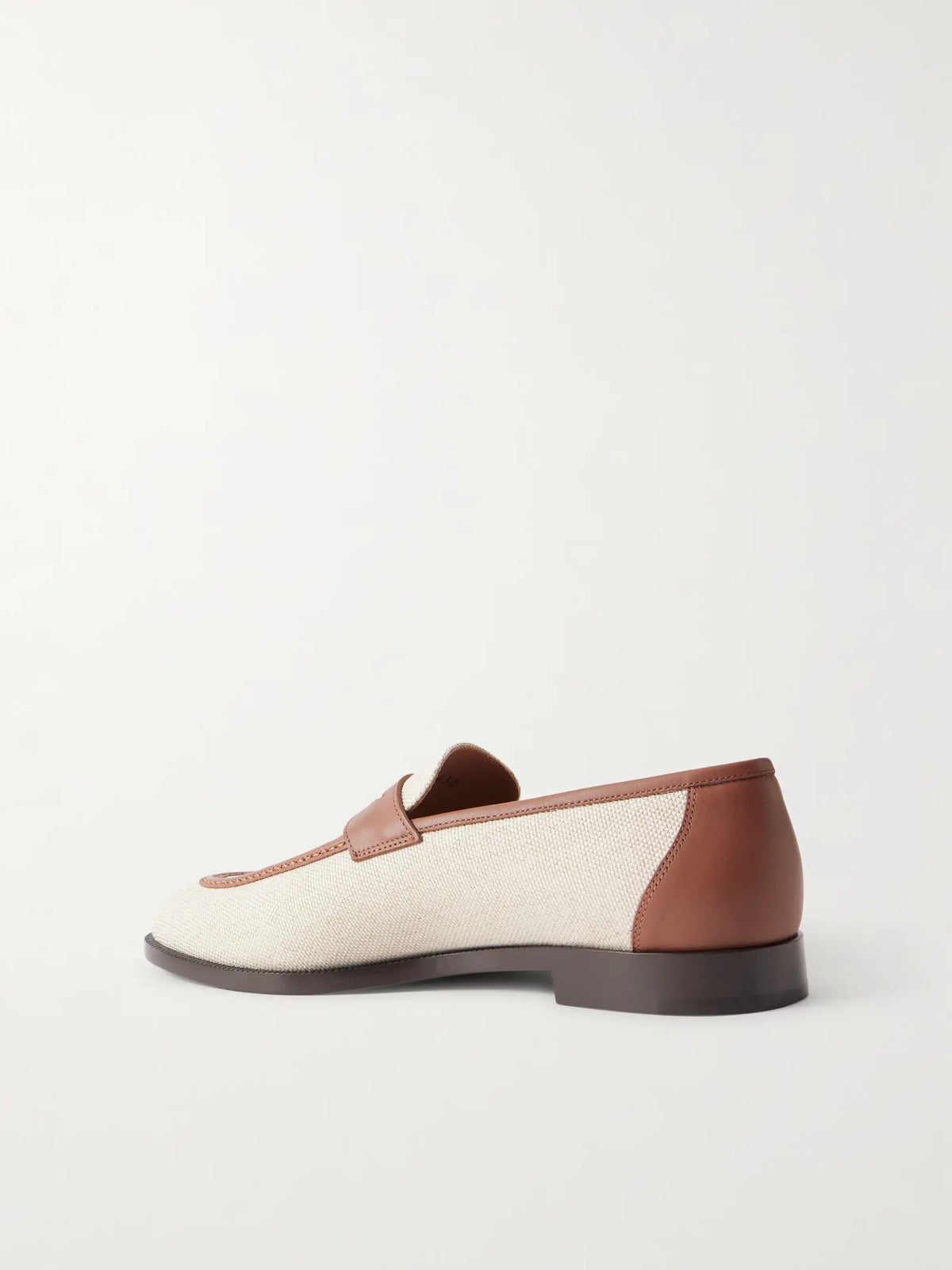 Sergio Leather-trimmed Canvas Loafers