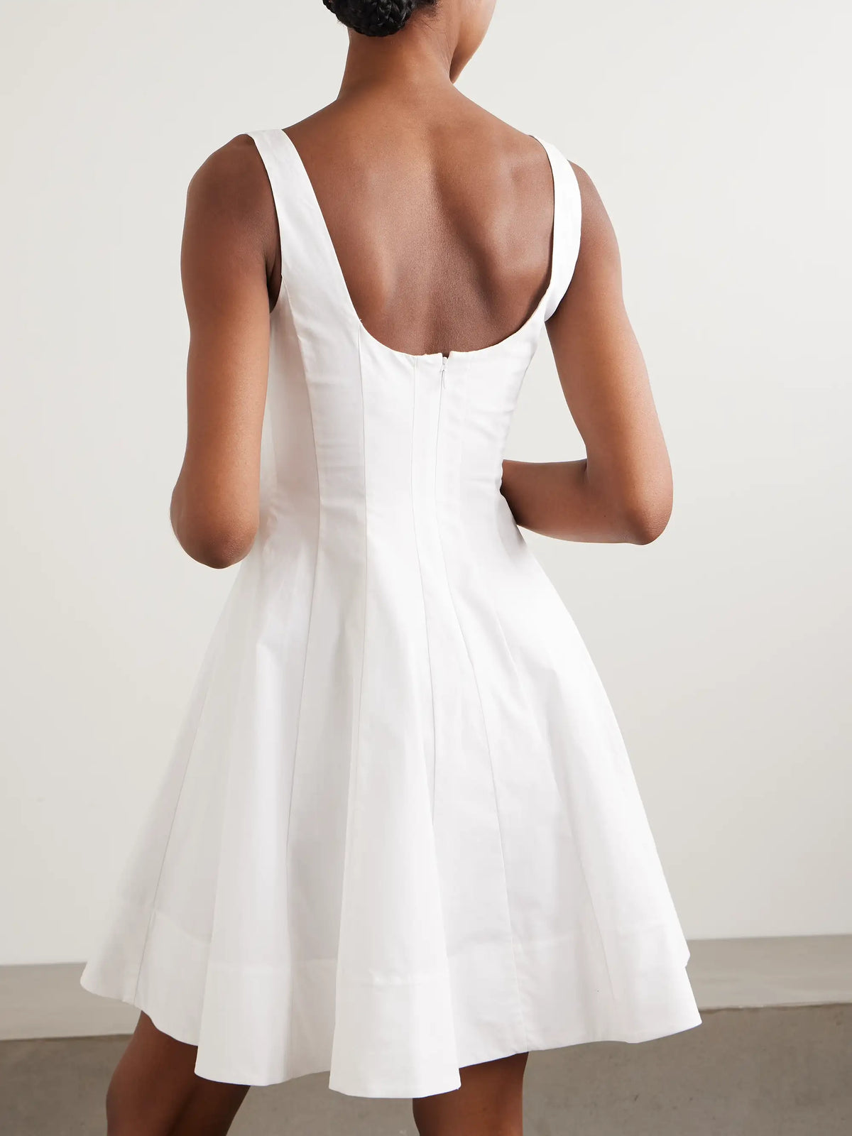 Wells Pleated Cotton-blend Poplin Mini Dress