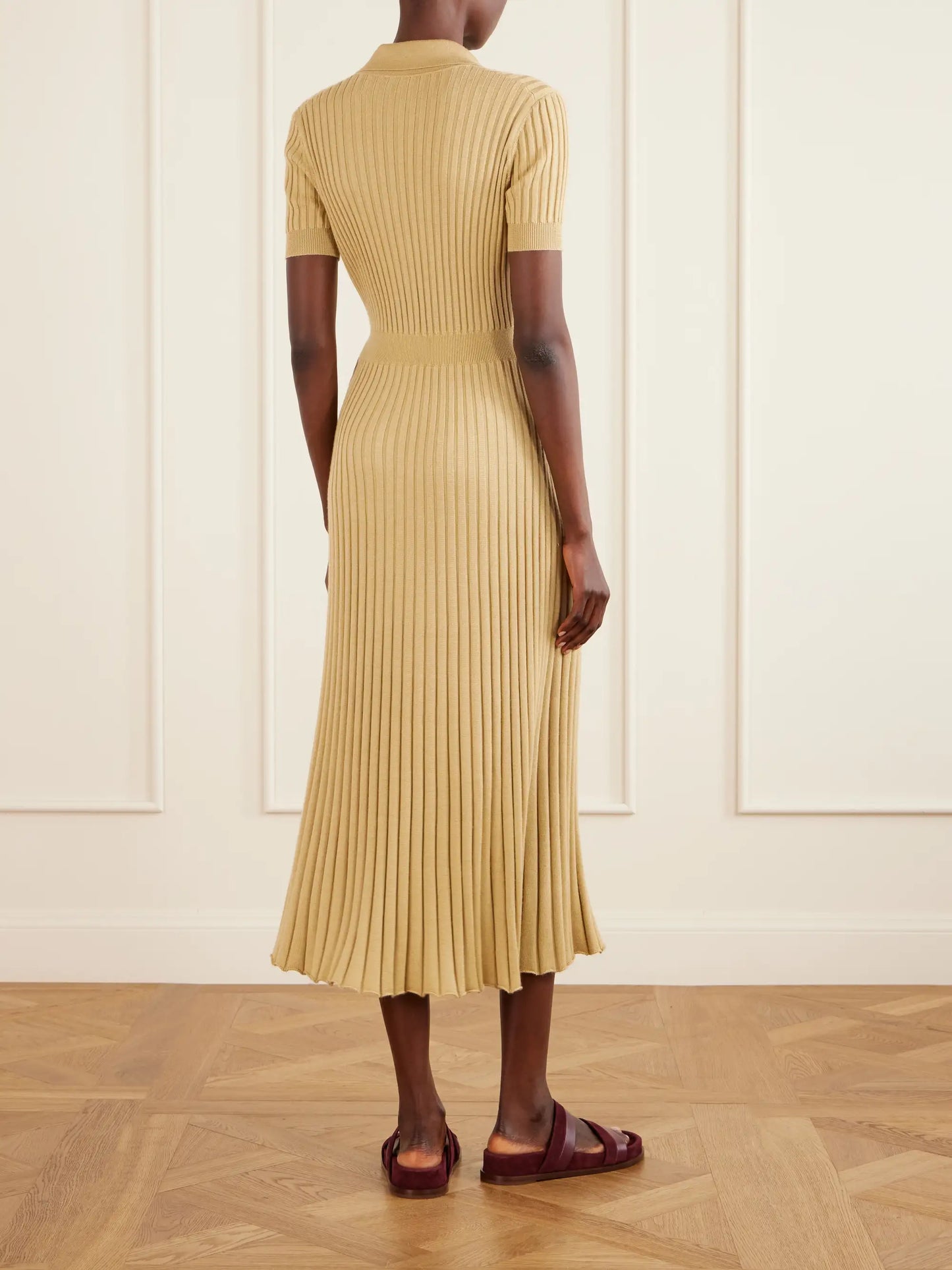 Amor Ribbed Silk And Cashmere-blend Midi Dress