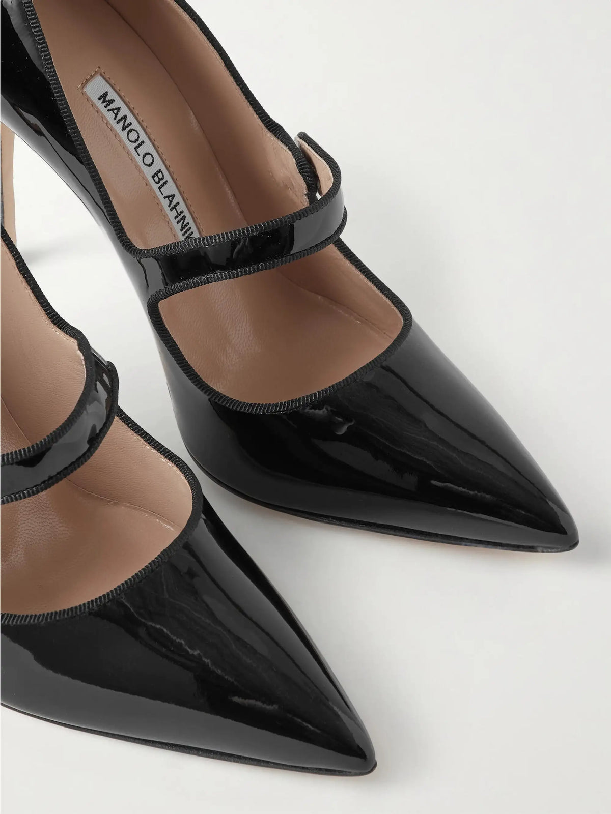 Campari 105 Grosgrain-trimmed Patent-leather Pumps