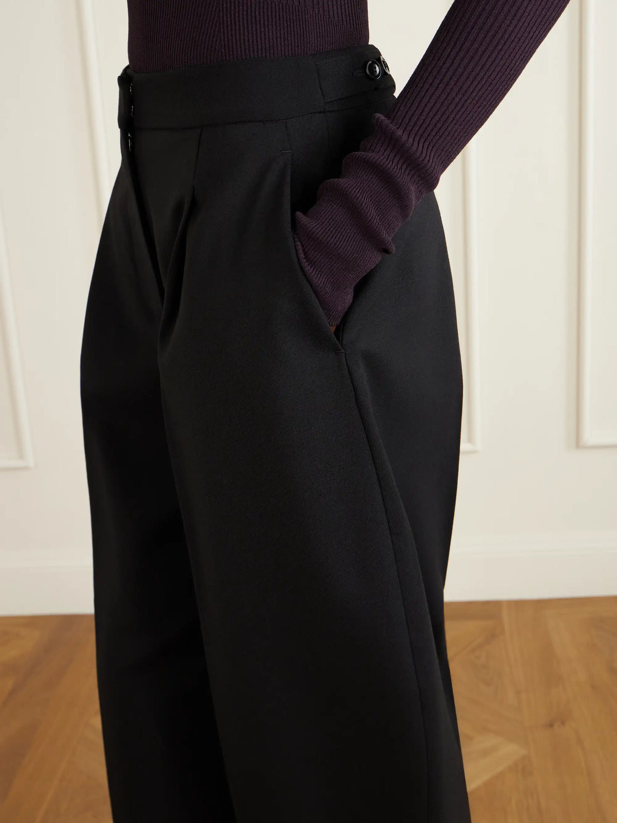 Pleated Wool-blend Gabardine Tapered Pants