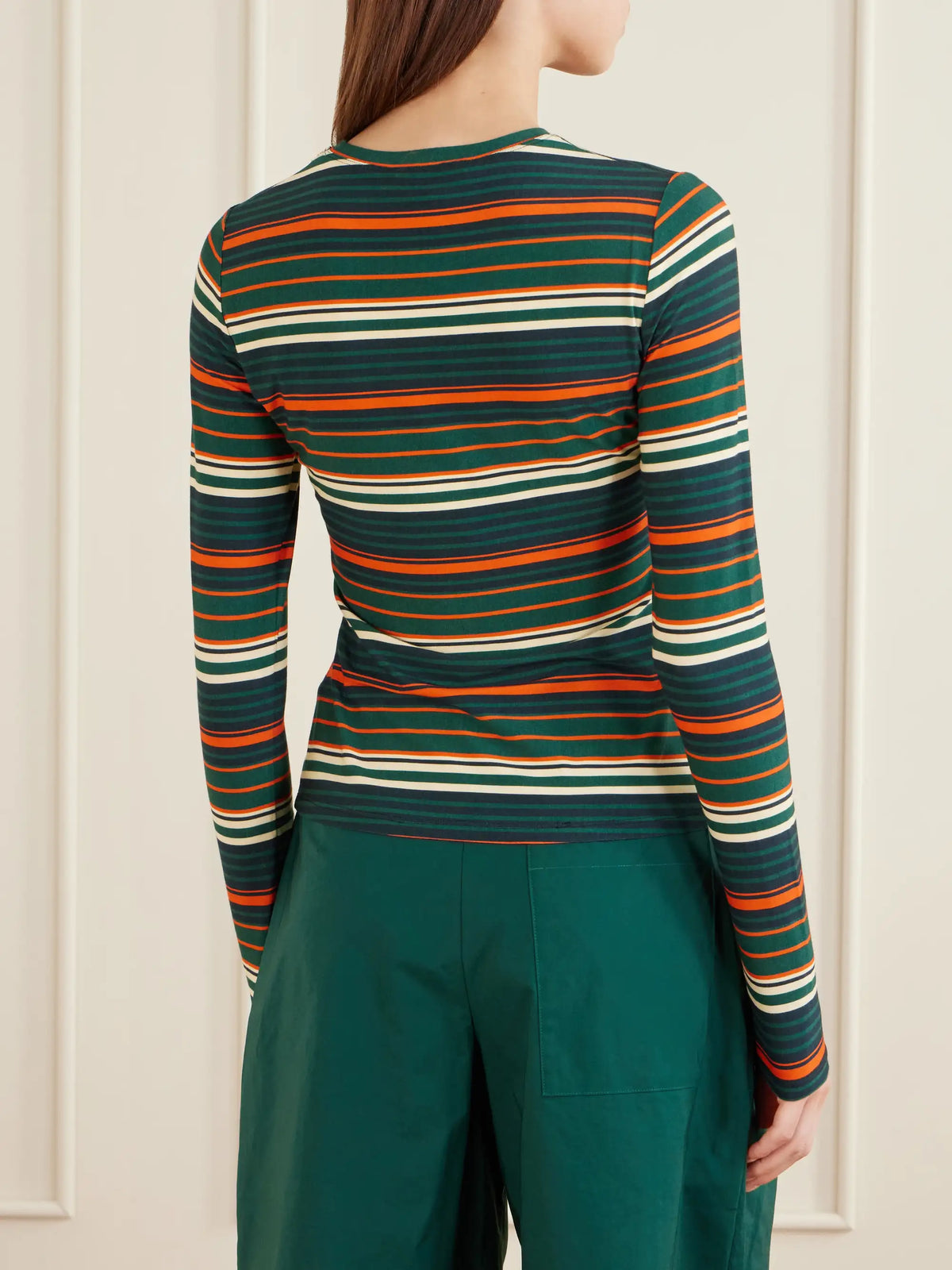 Proenza Schouler White Label Mae Striped Stretch-jersey T-shirt