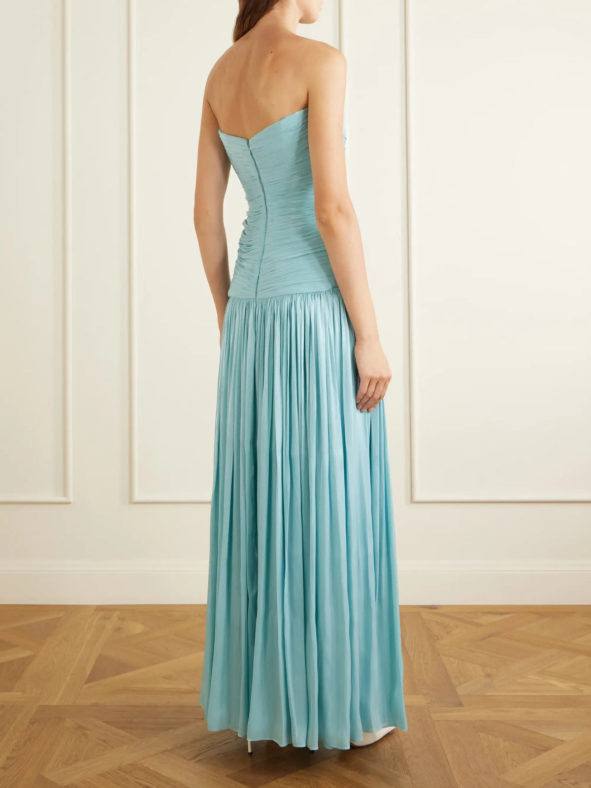 Costarellos Minari Strapless Lurex-georgette Gown