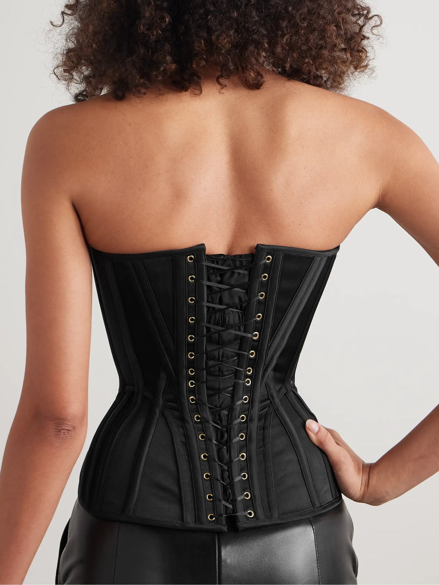 Wasp Strapless Recycled-satin Bustier Top