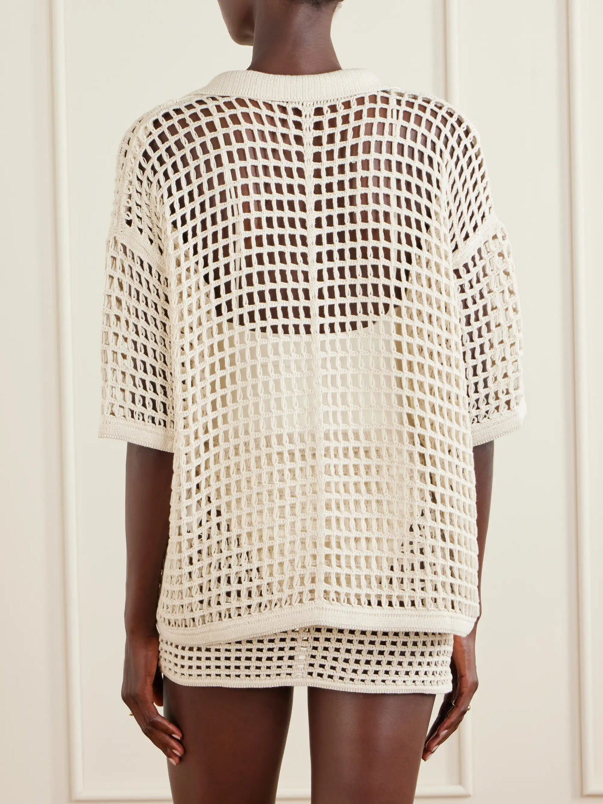 Haight Sheila Open-knit Cotton-blend Blouse