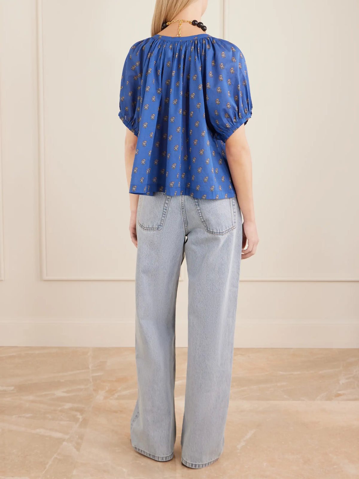 June Floral-printed Cotton Top