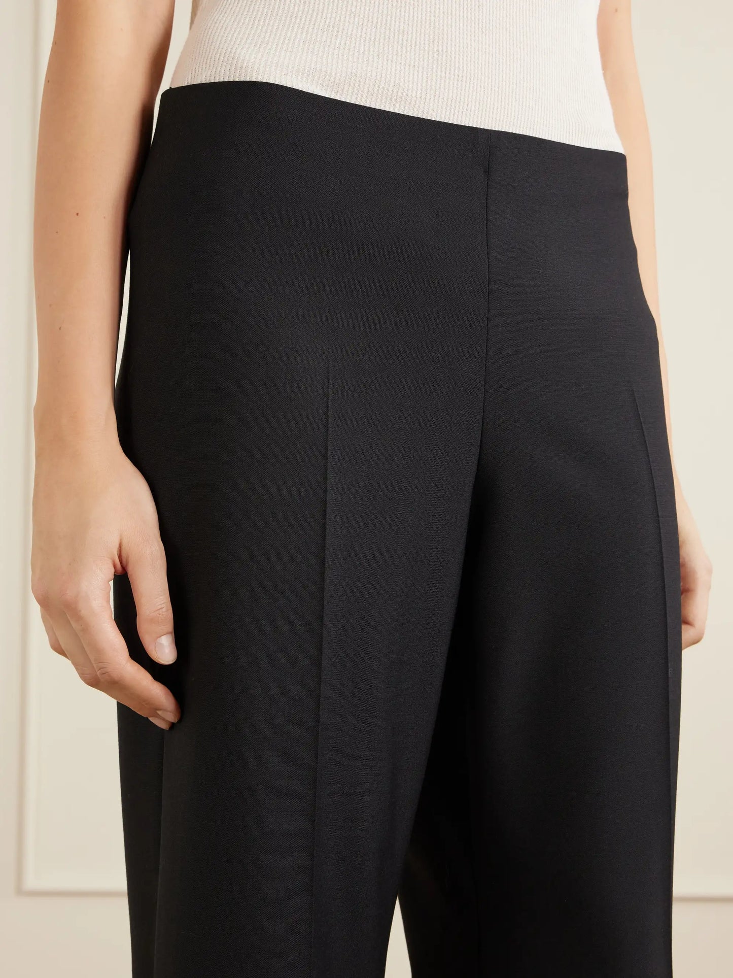 Walter Wool Mid-rise Flared Leg Pants