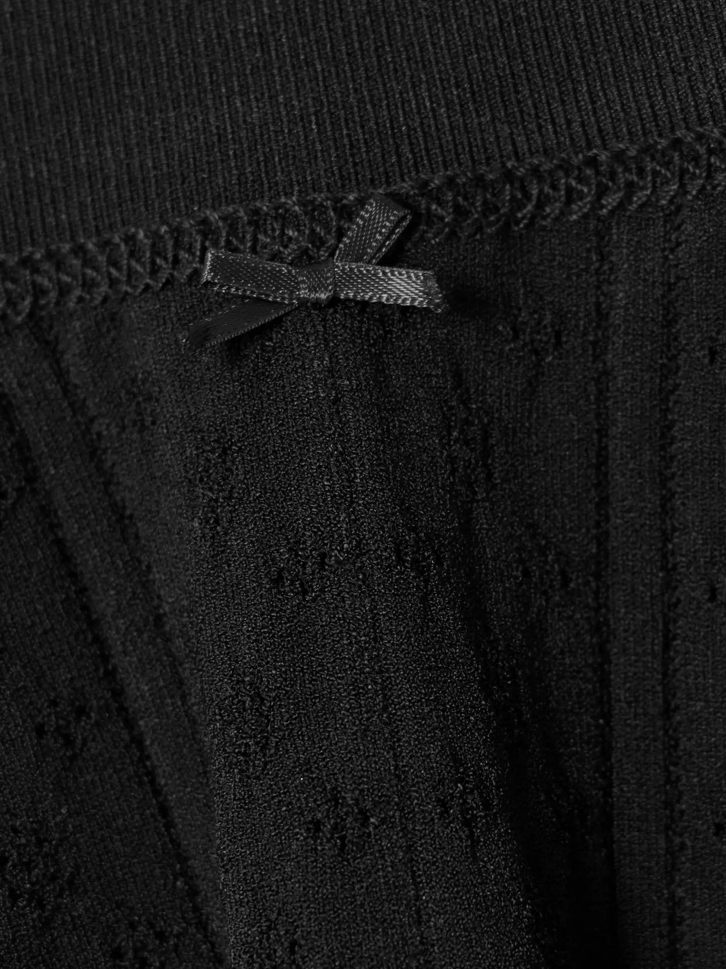 Bow-embellished Pointelle-knit Recycled-jersey Shorts