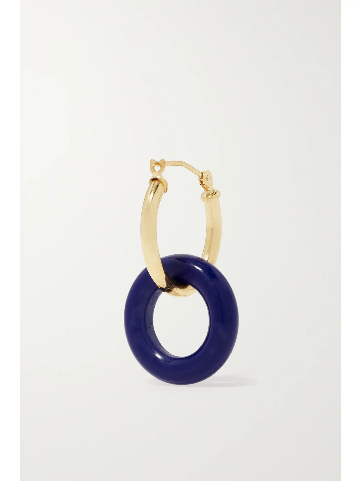 Donut 14-karat Gold Lapis Lazuli Hoop Earrings