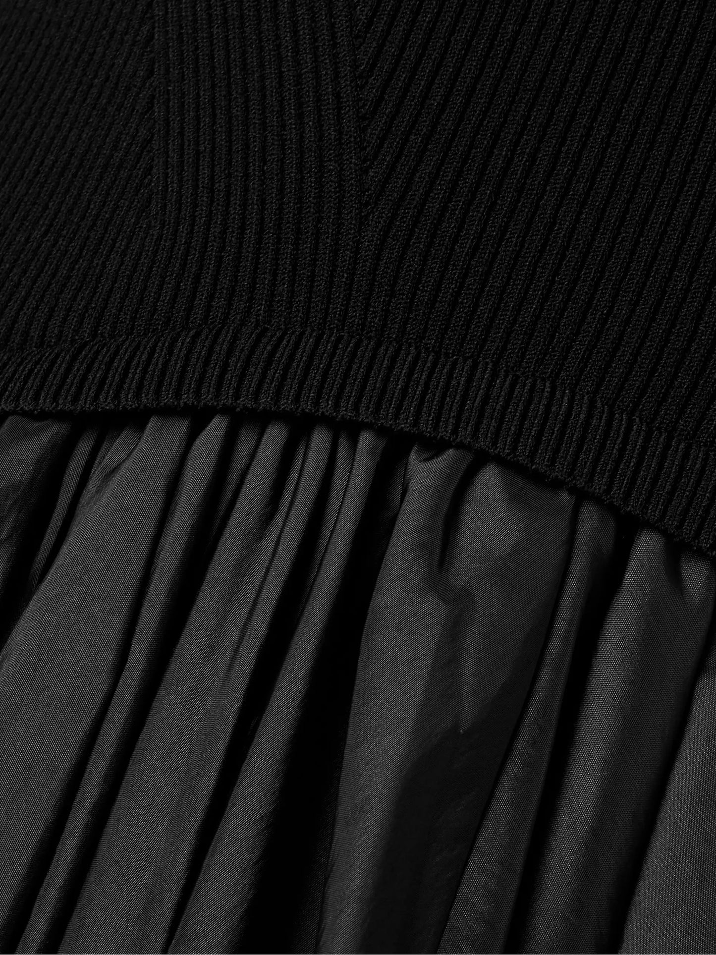 Kenlie Ribbed-knit And Taffeta Midi Dress