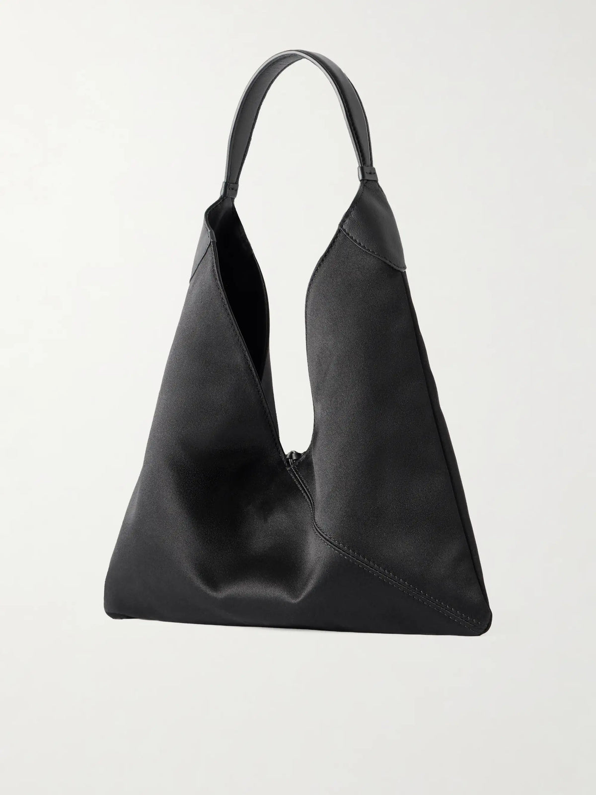 Origami Medium Leather-trimmed Satin Shoulder Bag