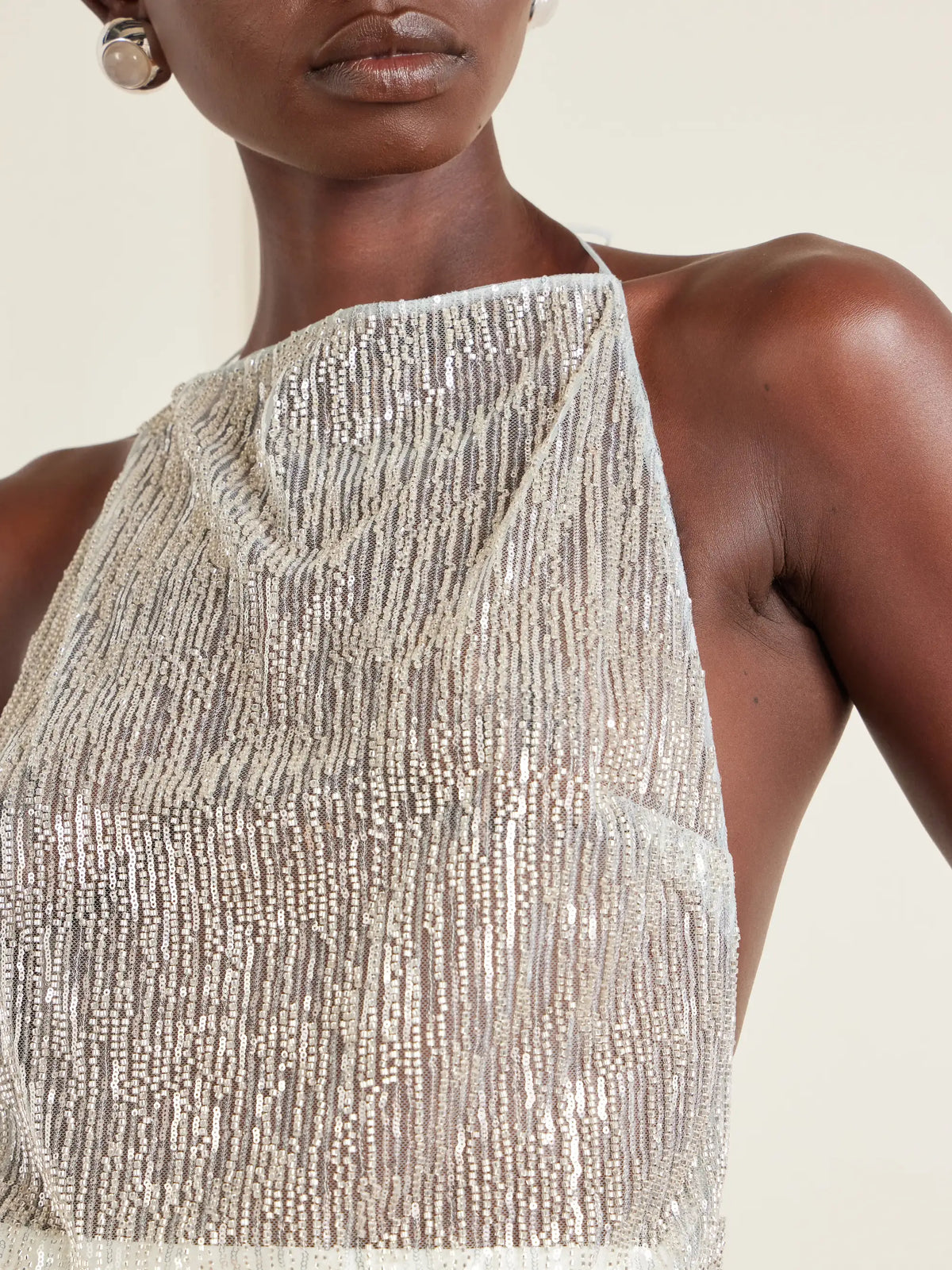 Ilkyaz Ozel Rayy Sequined Mesh Top