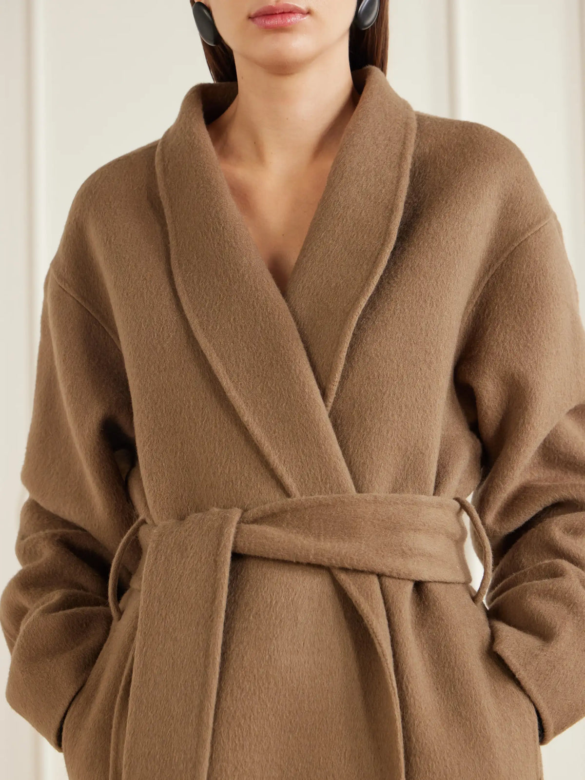 Almada Mara Belted Brushed Wool-felt Coat