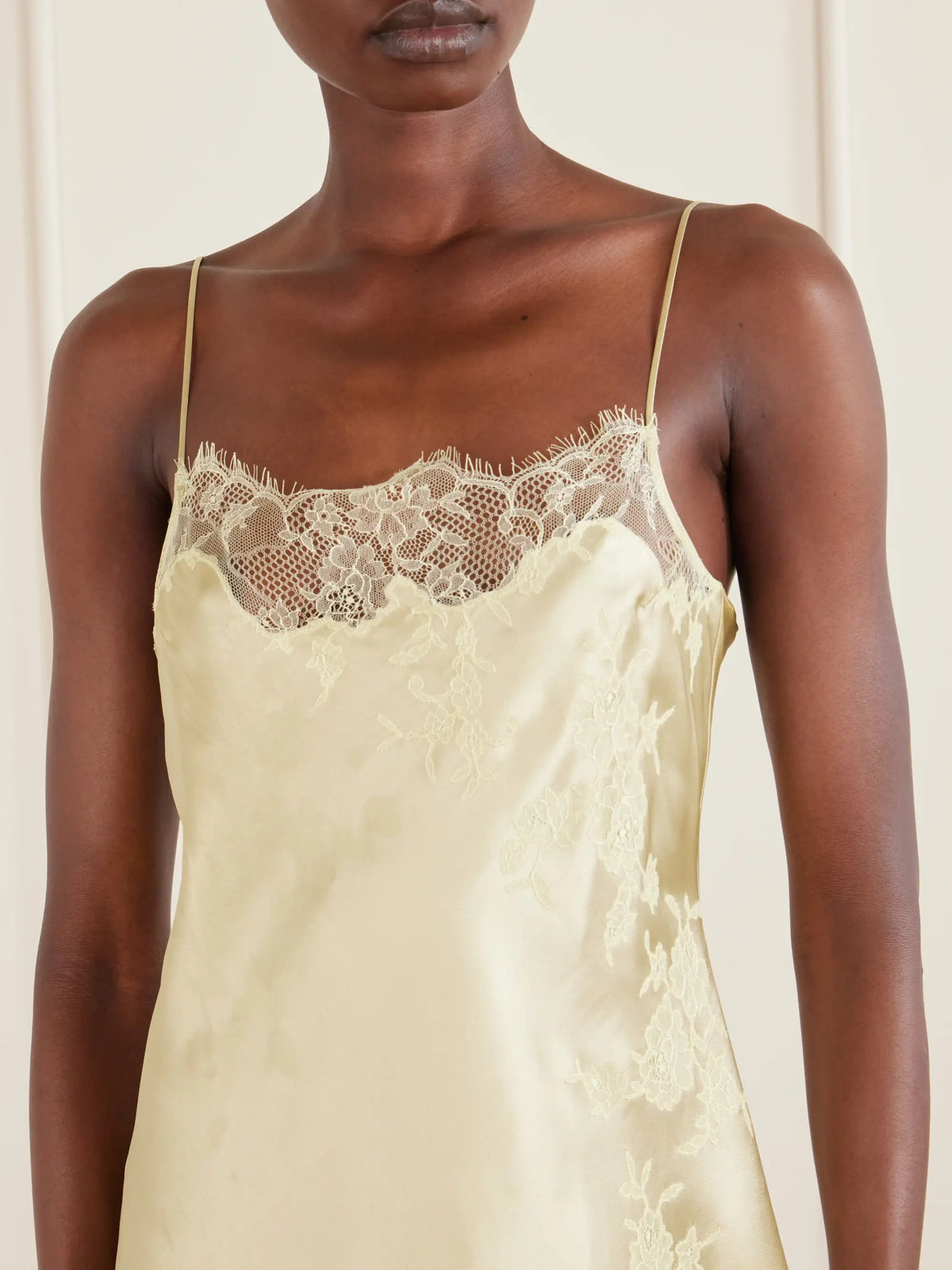 Lace-trimmed Silk-satin Slip