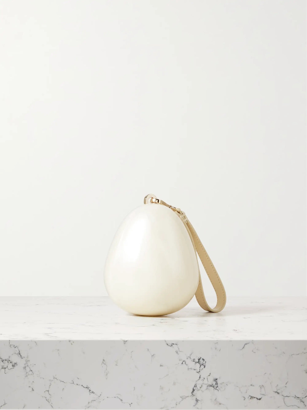 Micro Egg Faux Pearl-embellished Acrylic Clutch