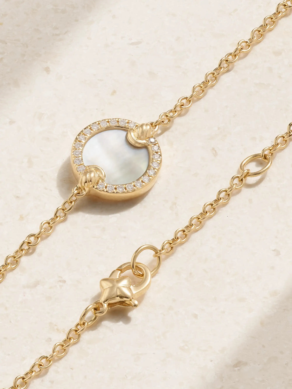 Elements Center Station 18-karat Gold, Mother-of-pearl And Diamond Bracelet