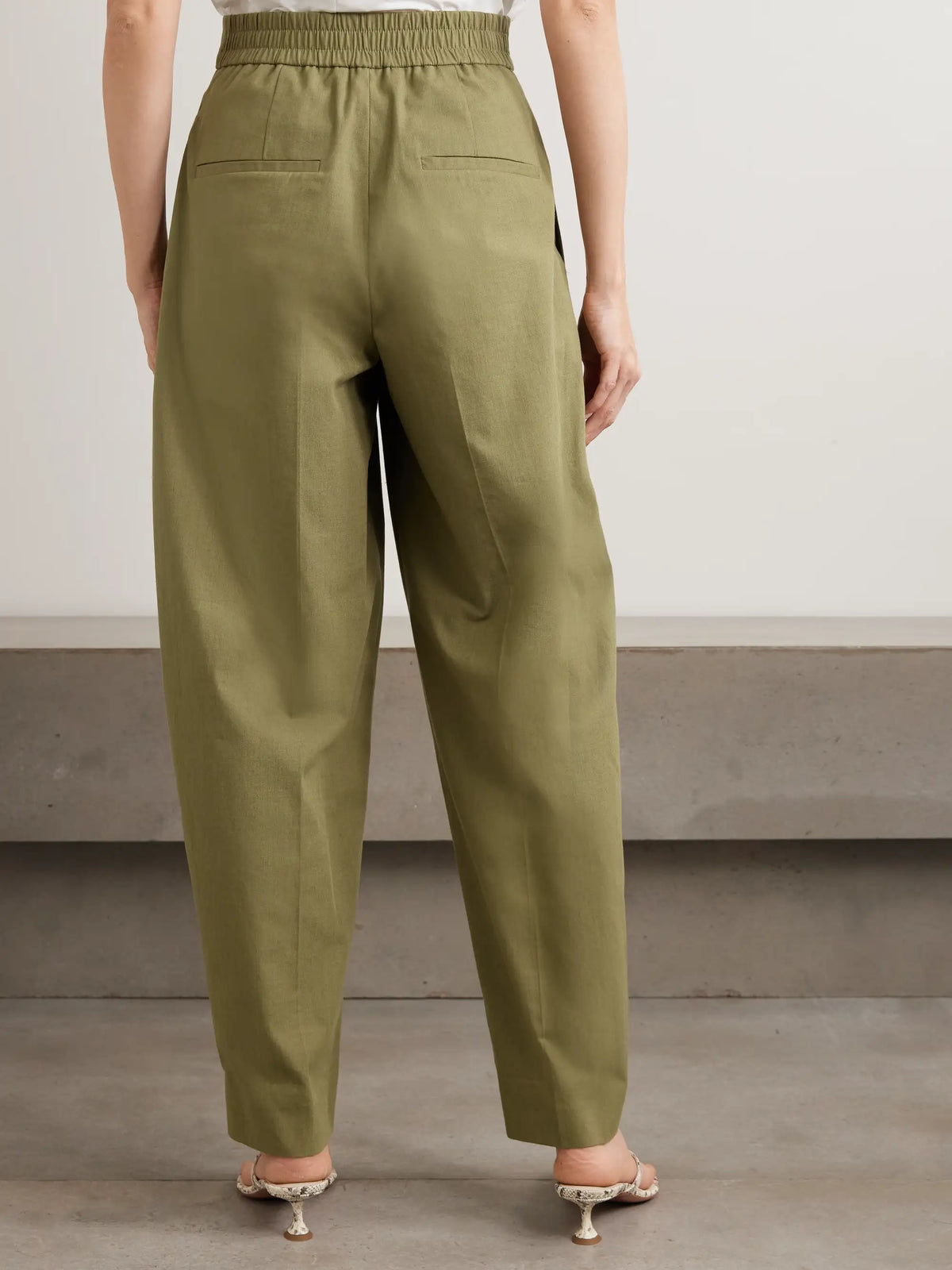 Paver Pleated Cotton Tapered Pants