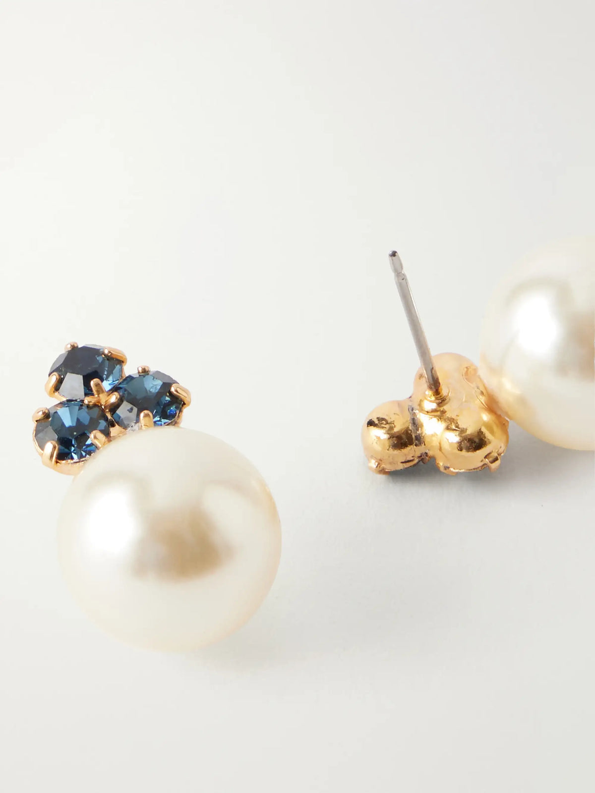 Belen Gold-tone, Sapphire And Pearl Earrings