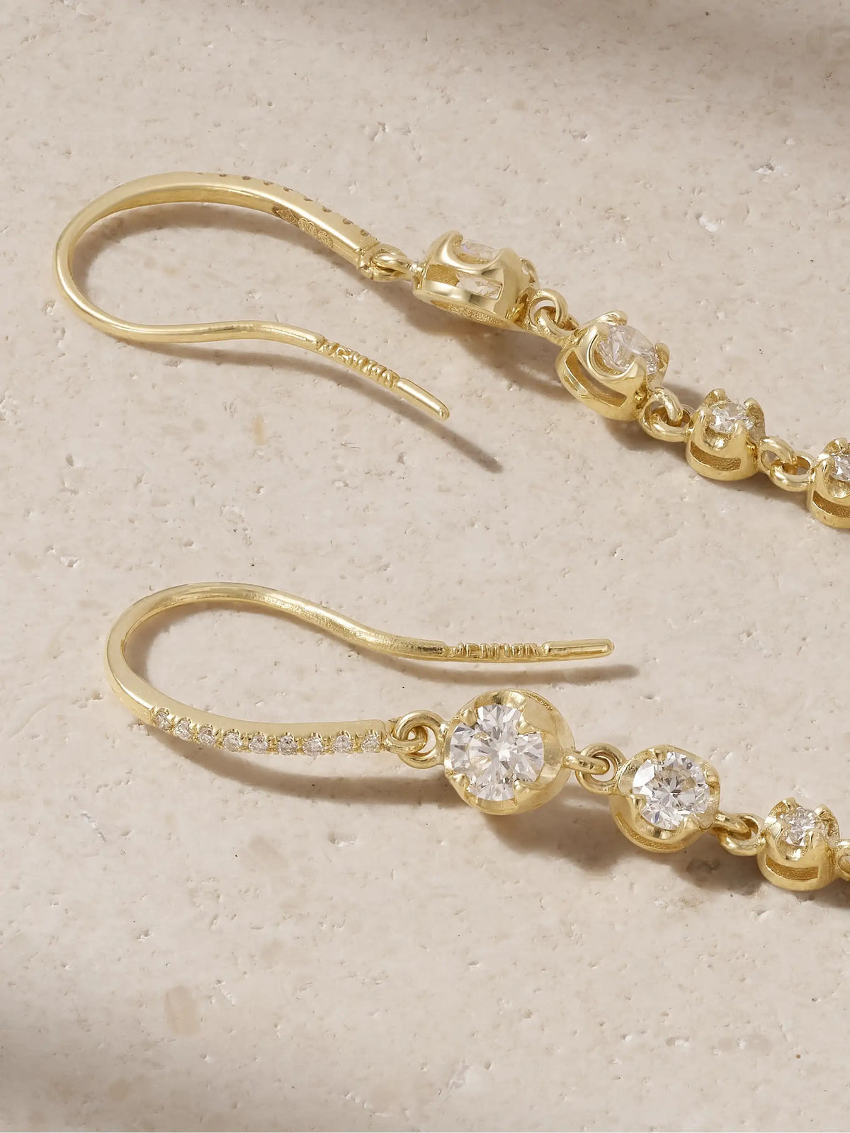 5 Graduated Illusion 18-karat Gold Diamond Earrings