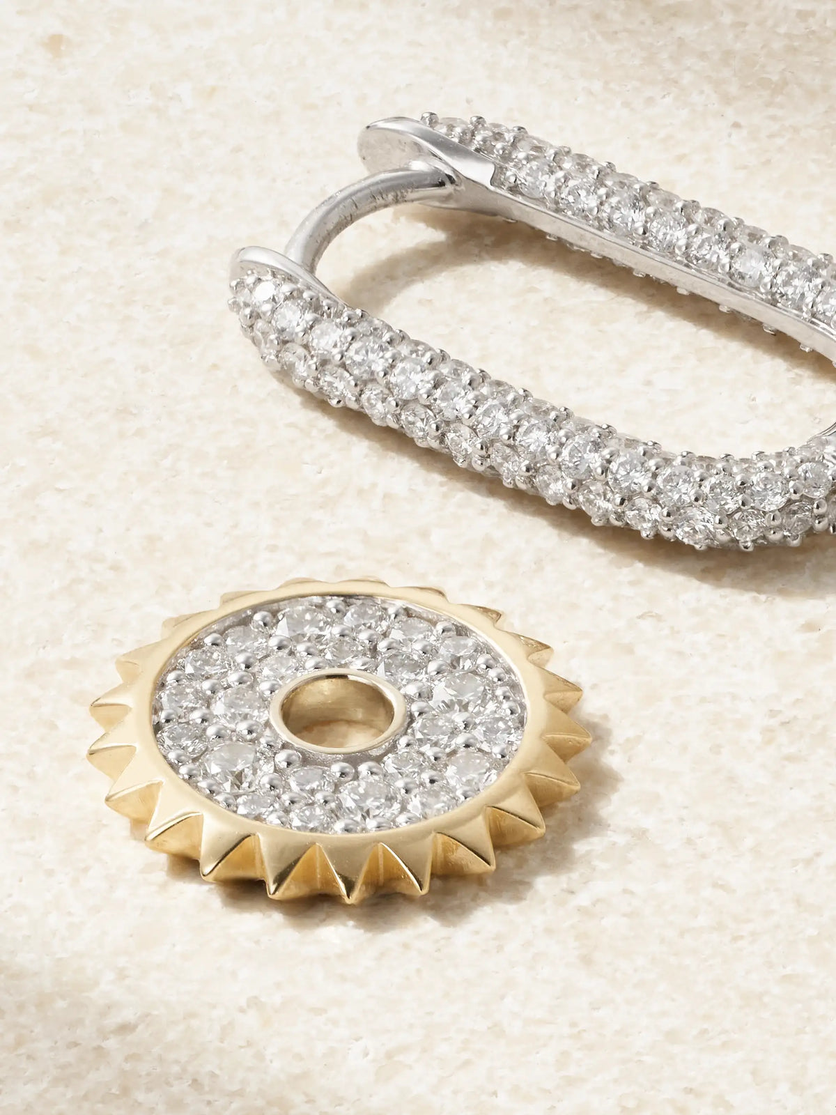 18-karat White And Yellow Gold Diamond Single Earring
