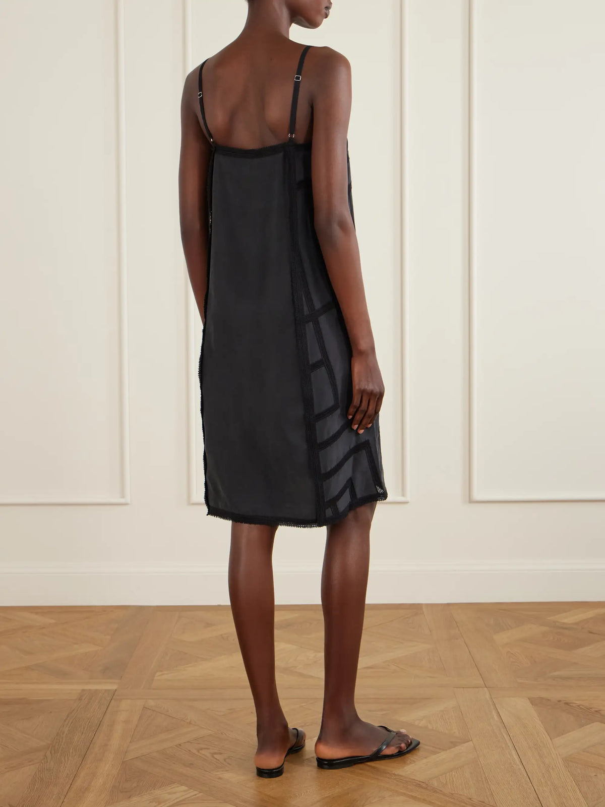 TOTEME Embroidered Silk Midi Dress