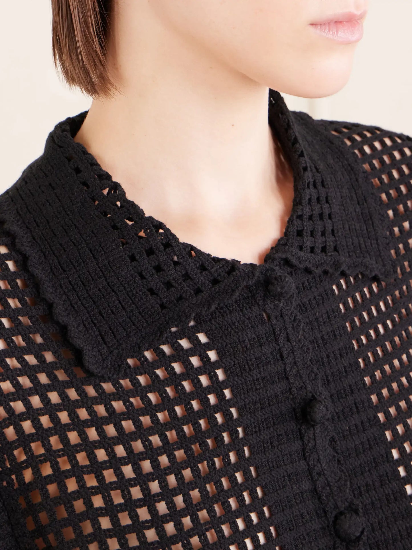Crochet Cotton-blend Top