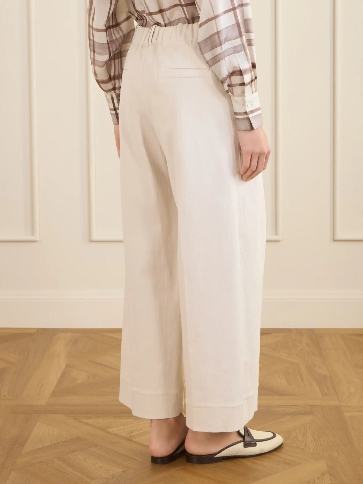 Cotton-blend Wide-leg Pants