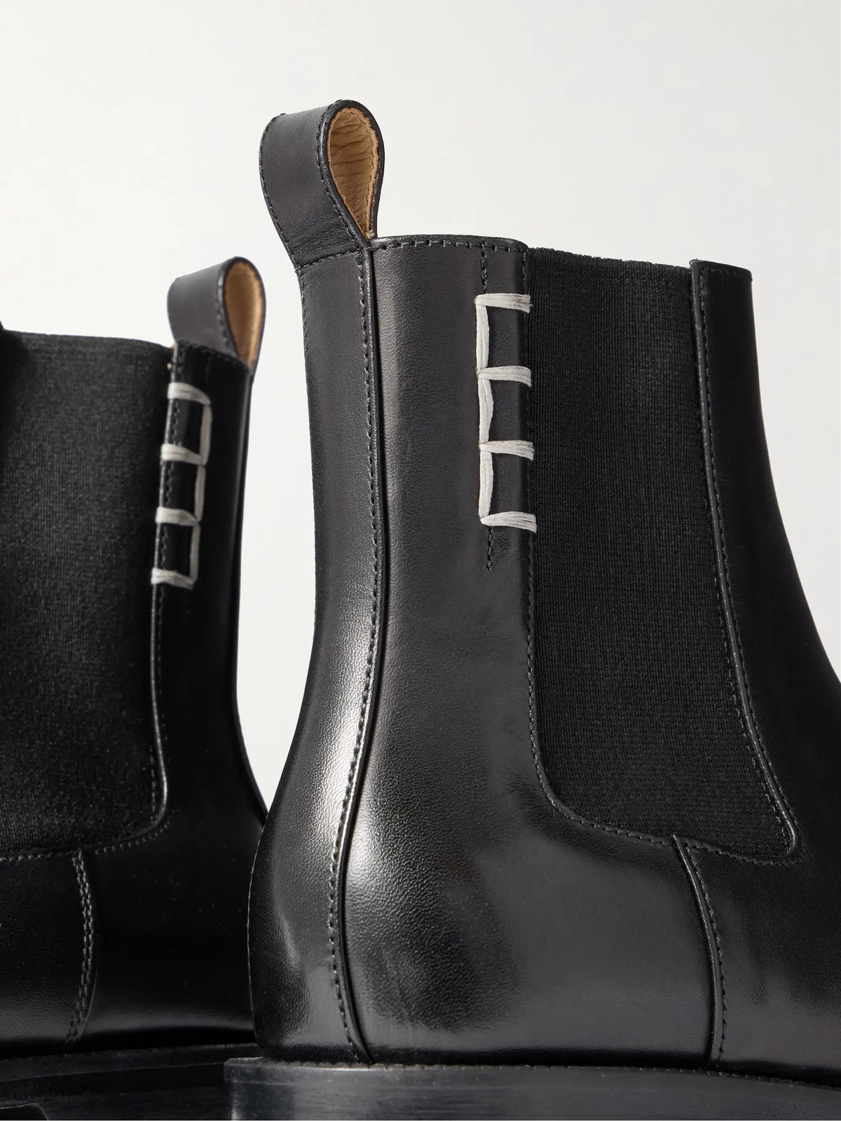 Loafer Whipstitched Leather Chelsea Boots