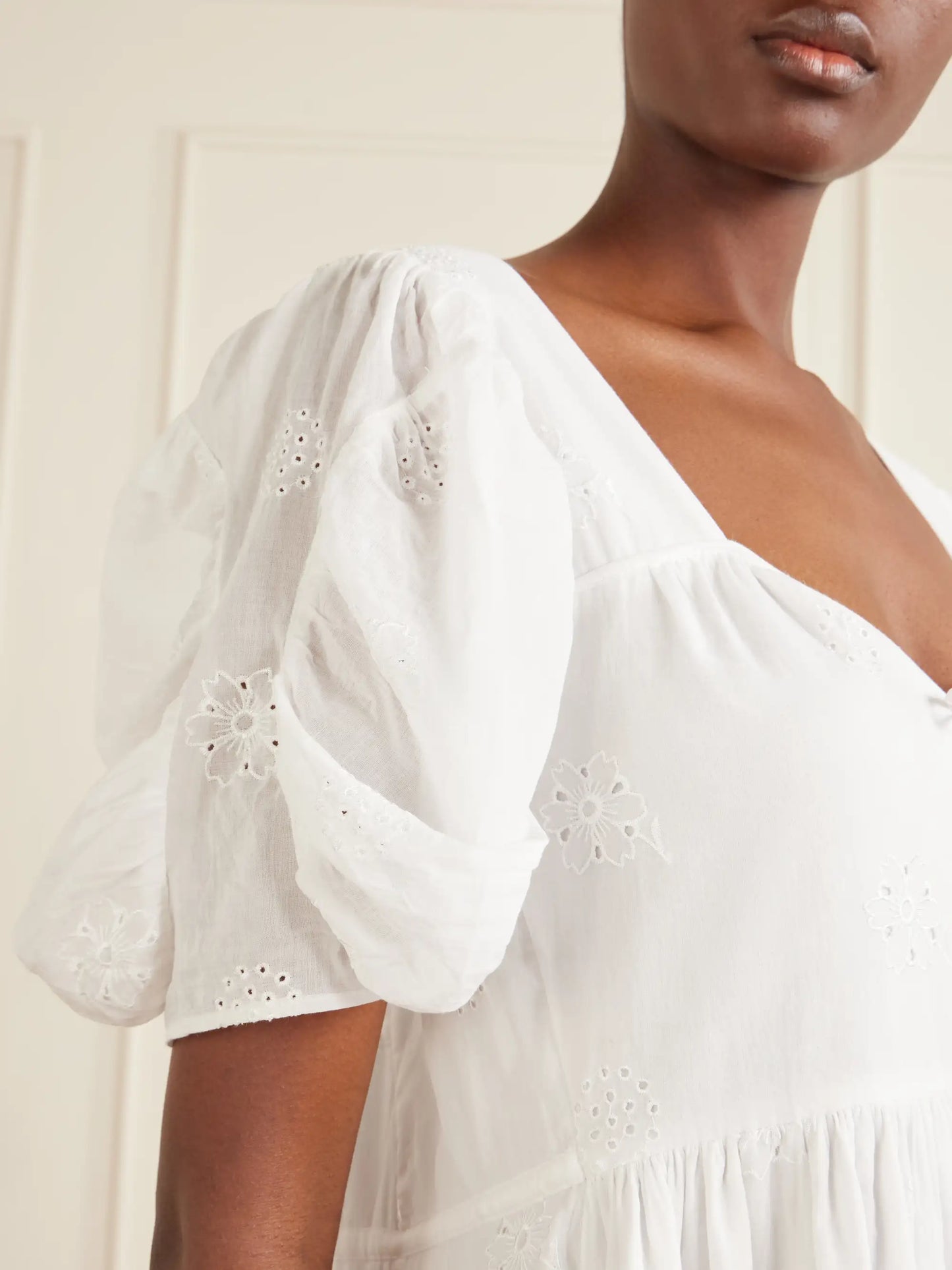 Calliope Embroidered Cotton Midi Dress