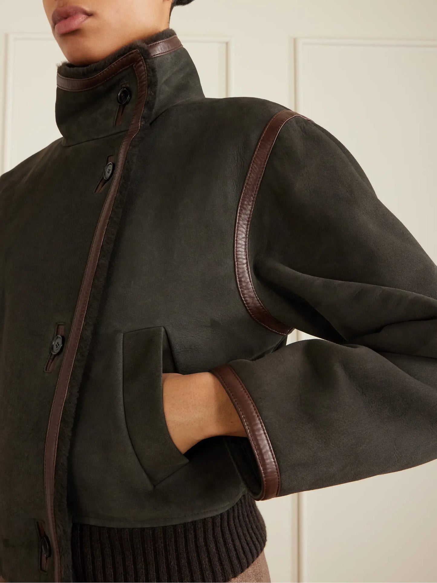 Jekel Leather-trimmed Shearling-lined Suede Jacket