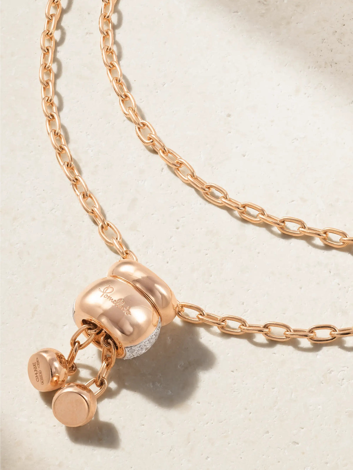 Iconica Rhodium-plated 18-karat Rose Gold Diamond Necklace