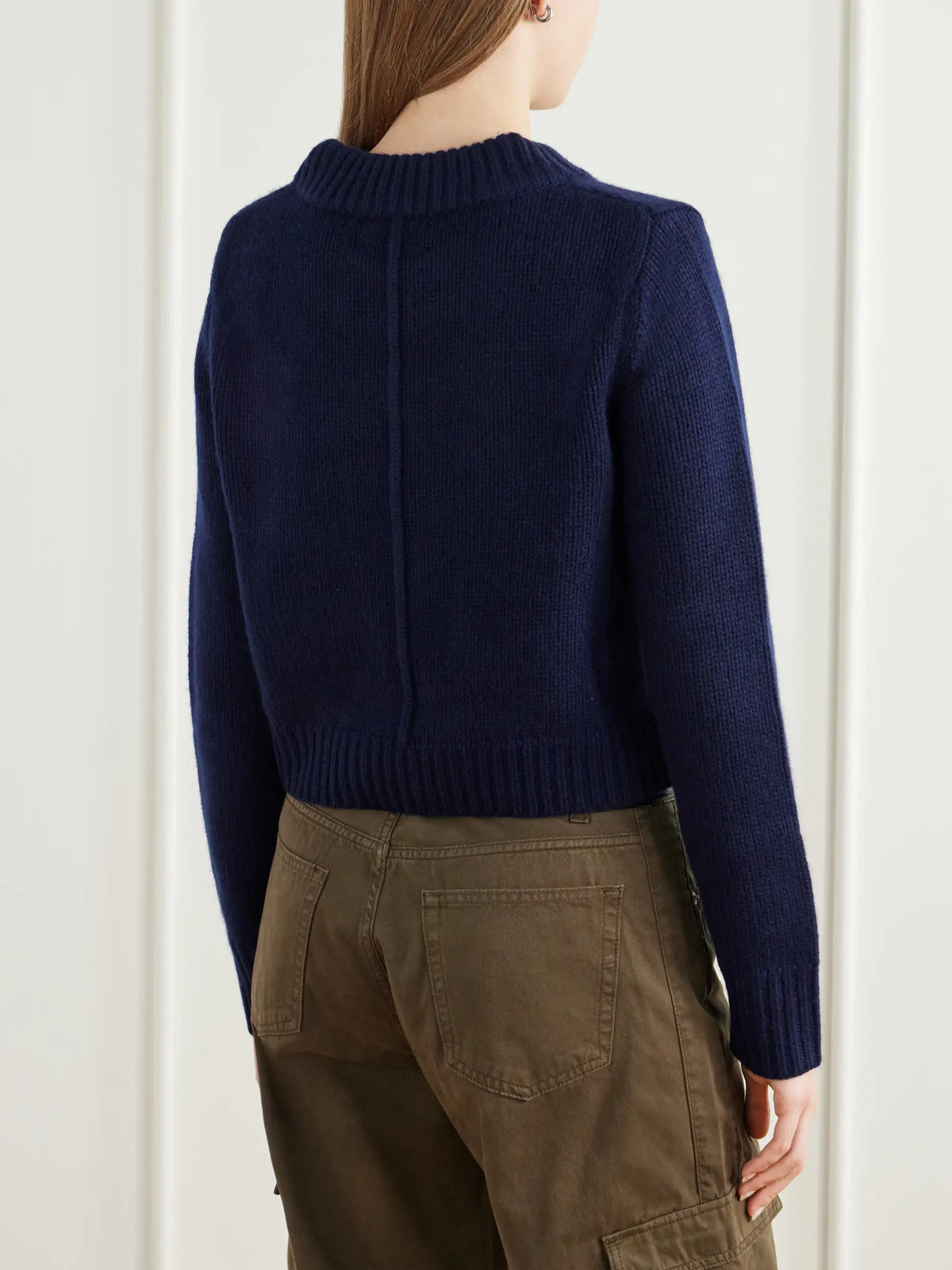 La Ligne Mini Marin Cropped Ribbed Wool And Cashmere-blend Sweater