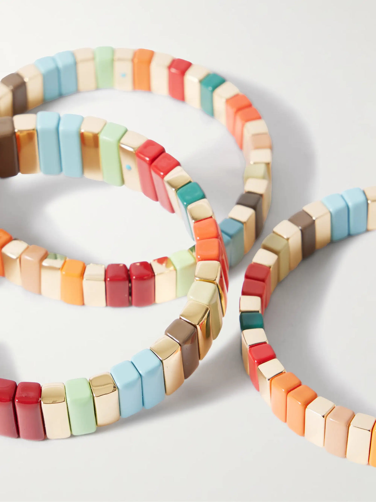 The Bright By Nature Set Of Three Gold-tone Enamel Bracelets
