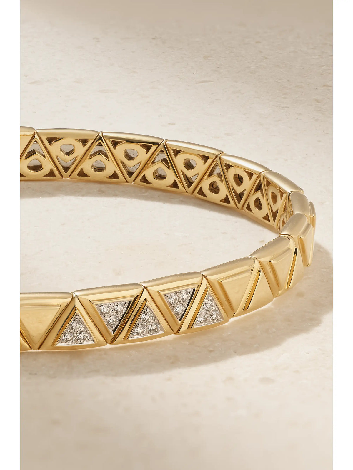 Triangolini 18-karat Gold Diamond Bangle