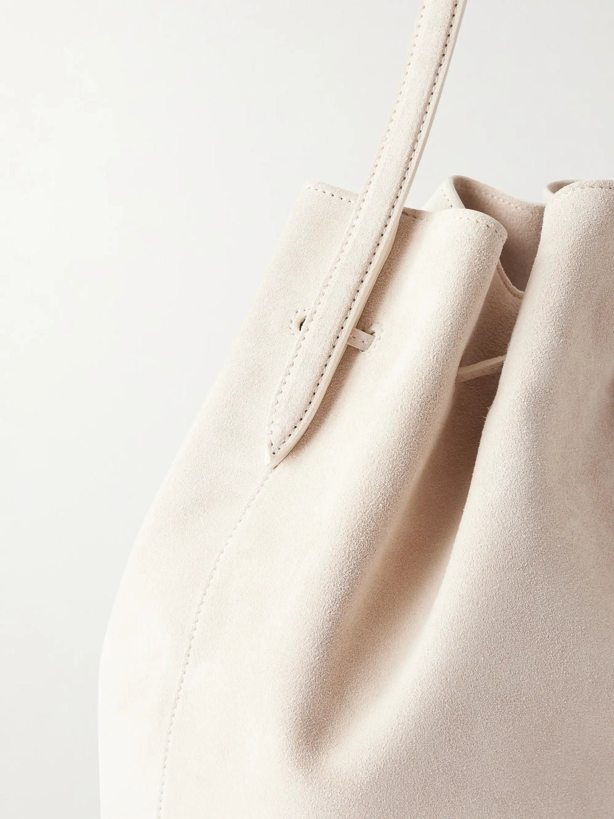 Charm Suede Drawstring Shoulder Bag