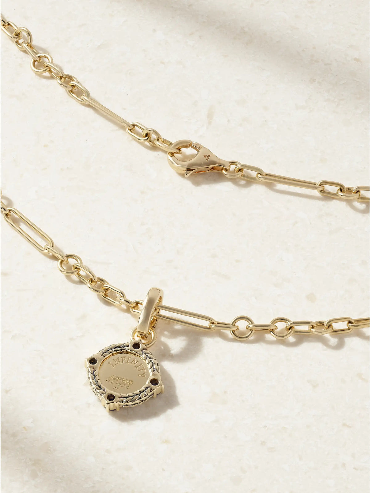 Infinite Gratitude + Fine Mixed Clip 18-karat Gold Diamond And Sapphire Necklace