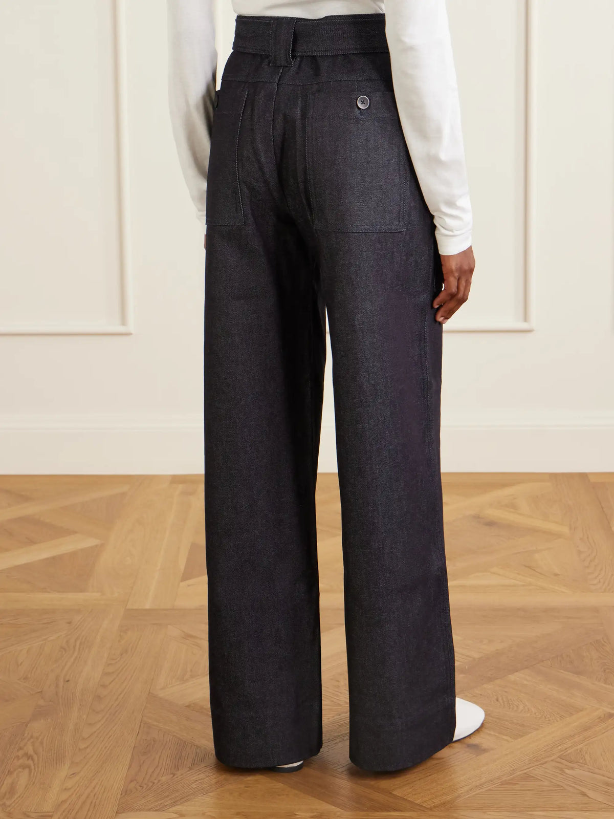 Proenza Schouler White Label Lina Belted Stretch-cotton Twill Wide-leg Pants