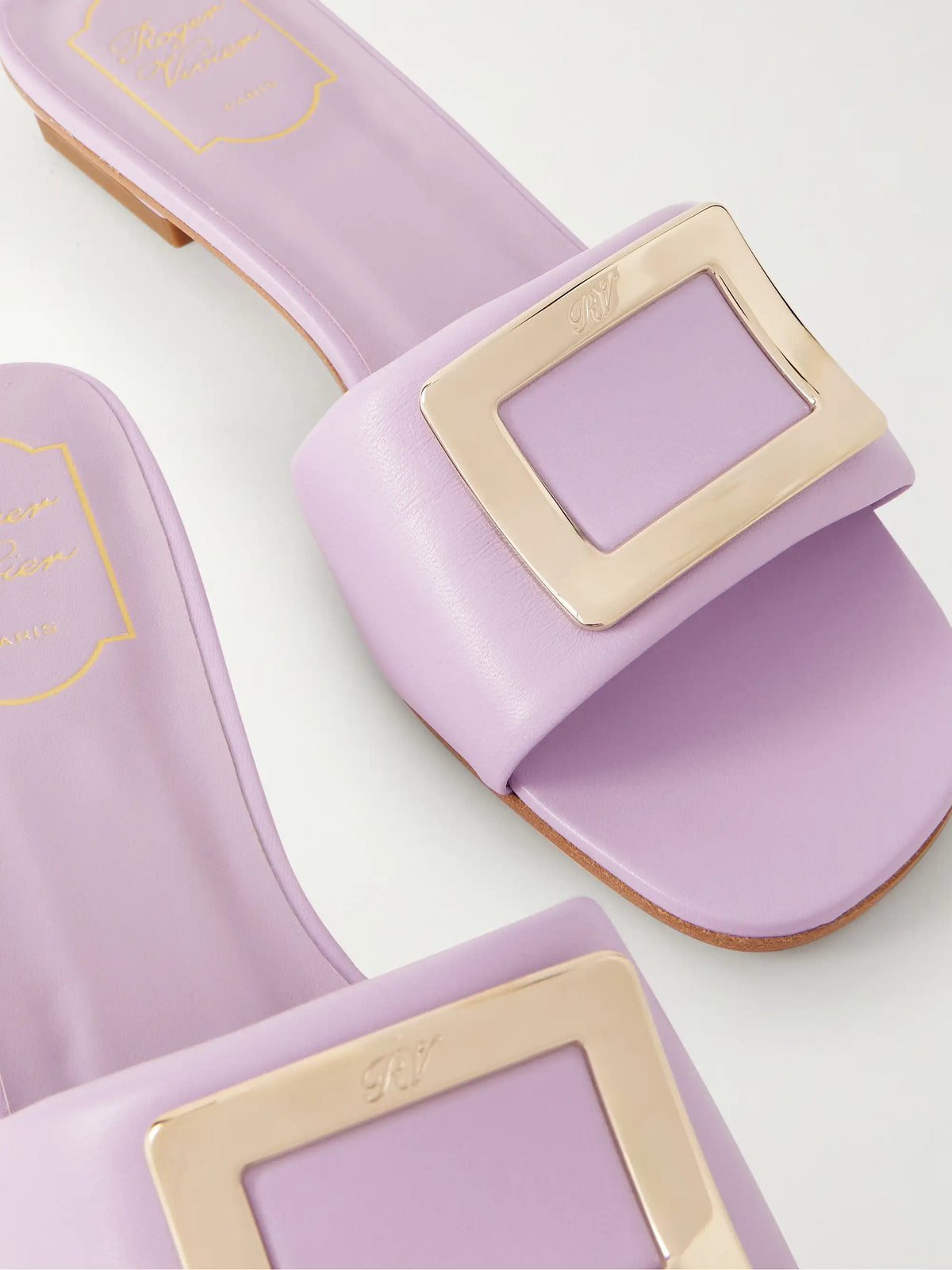 20 Buckled Padded-leather Mules